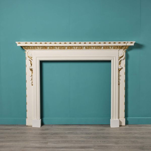 Antique Georgian Style Painted Pine Fireplace