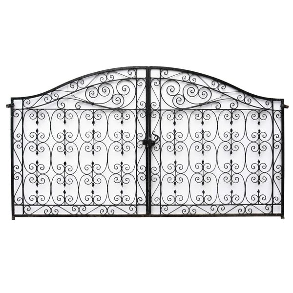 1920s Edwardian Wrought Iron Garden Gates 232.5 cm (7’6”)