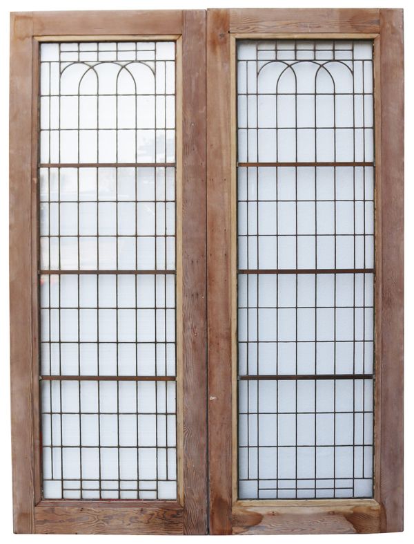 Set of Reclaimed Art Deco Copper-Light Double Doors