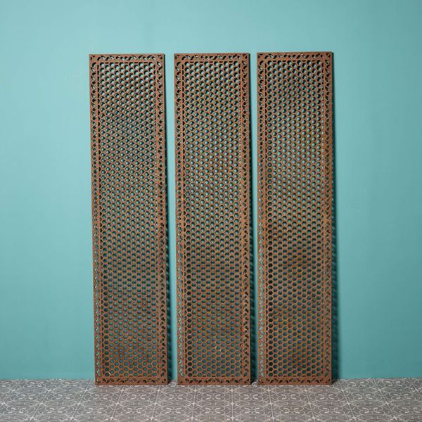 Set of Reclaimed Cast Iron Floor Grids (62 available)