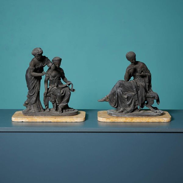 19th Century Classical Figures on Marble Bases