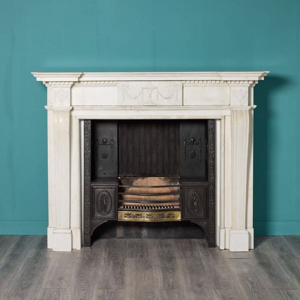 Antique George III Style Neoclassical Marble Fireplace