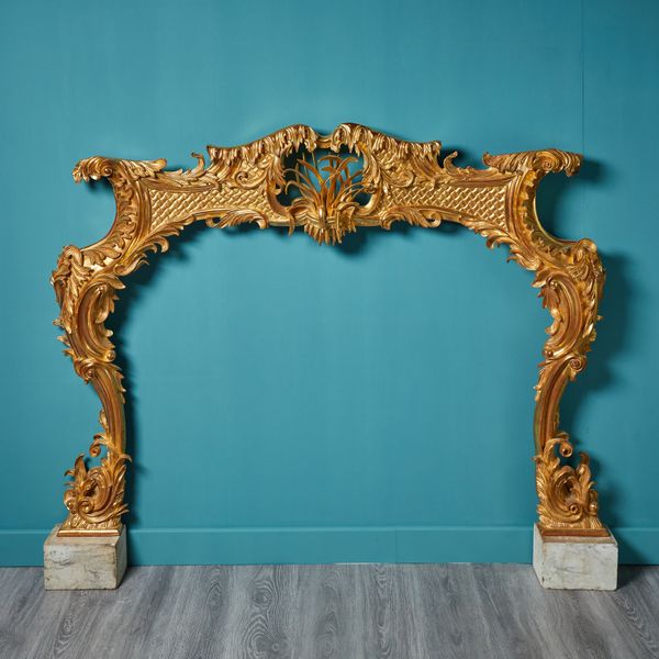 18th Century Rococo Style Giltwood Fireplace