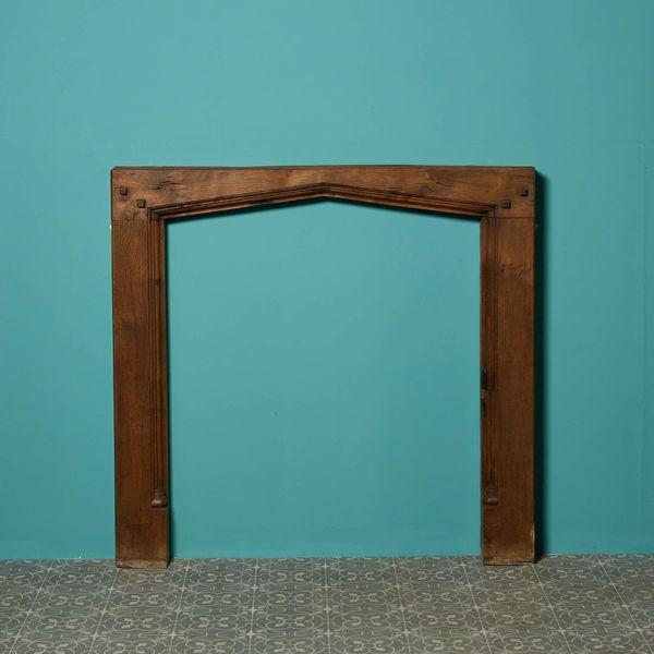 19th Century Rustic English Oak Fireplace