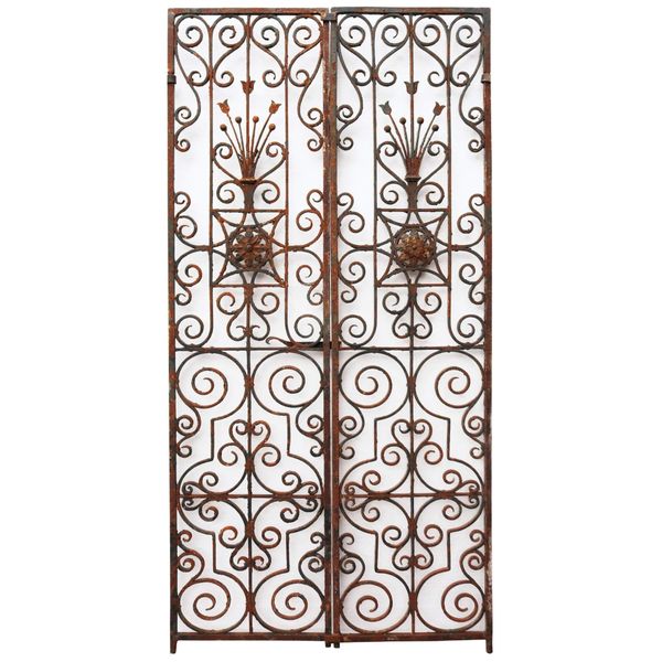 Set of Tall & Ornate Victorian Wrought Iron Garden Gates