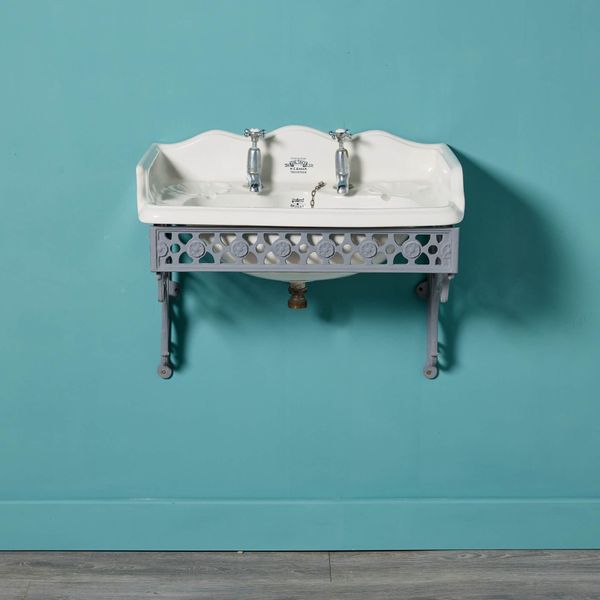 Antique Victorian Porcelain Sink with Wall Bracket