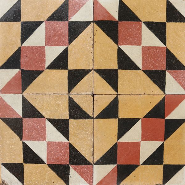 Reclaimed Patterned Encaustic Cement Floor or Wall Tiles 1.6 m2 (17.2 ft2)