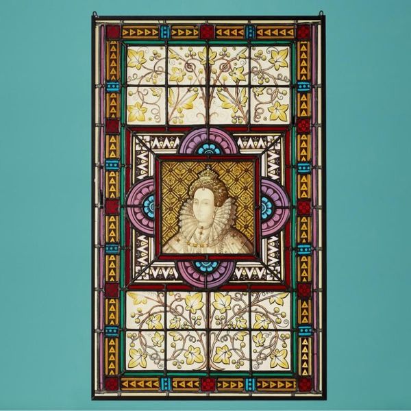 Queen Elizabeth I Antique Stained Glass Window