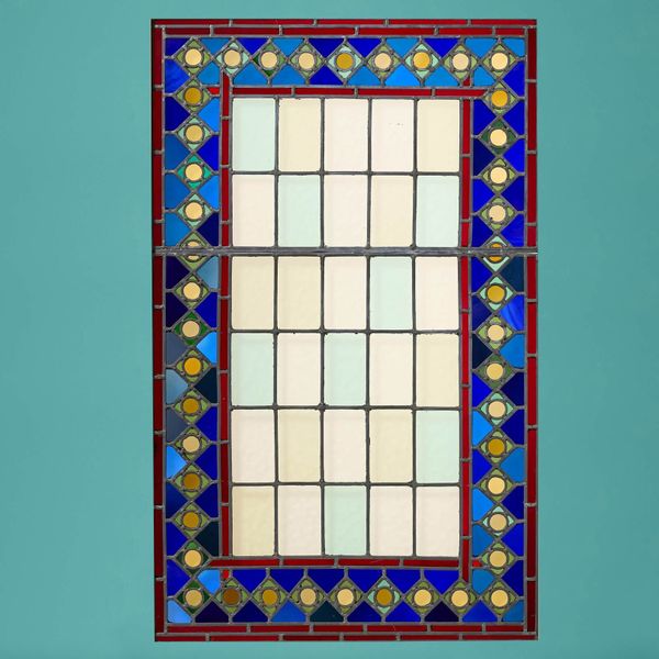 Very Large Reclaimed Medieval Style Stained Glass Window