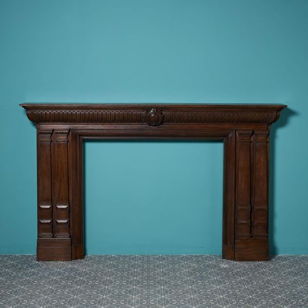 Large 19th Century Dark Oak Victorian Fire Surround
