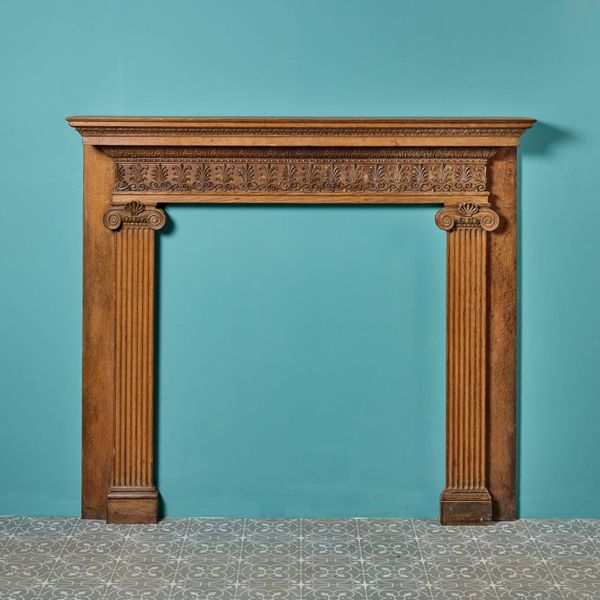 Neoclassical Georgian Style English Oak Fireplace