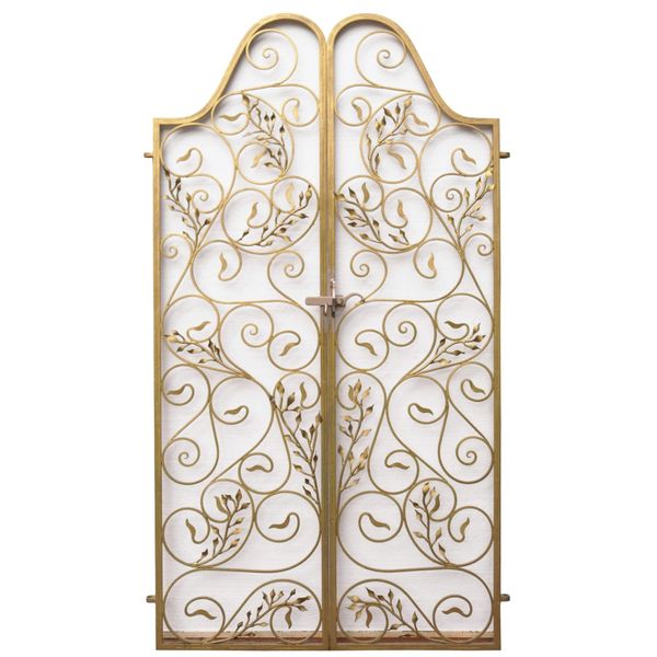 Gold Hollywood Regency Style Wrought Iron Garden Gates