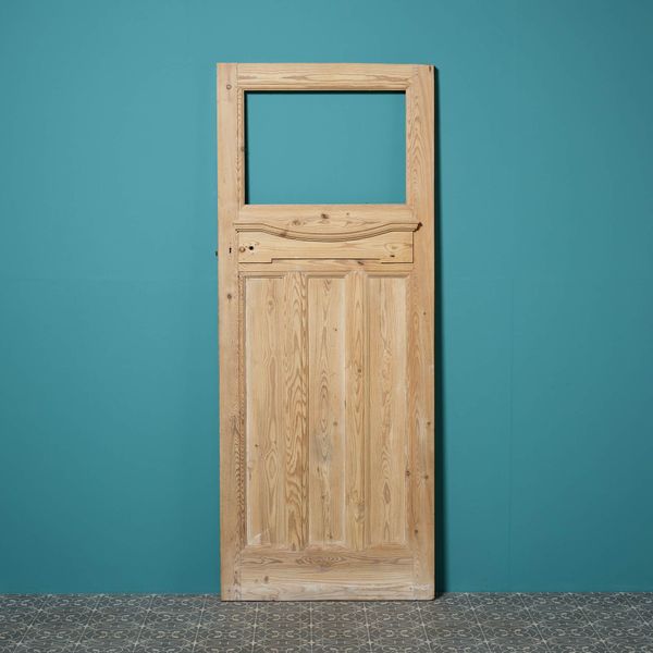 Edwardian Style Reclaimed Stripped Pine Internal Door For Glazing
