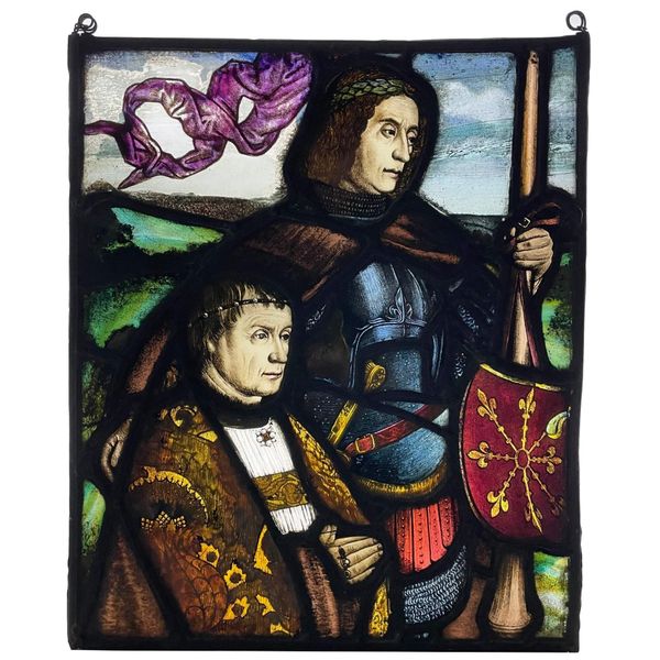 English Medieval Style Stained Glass Window