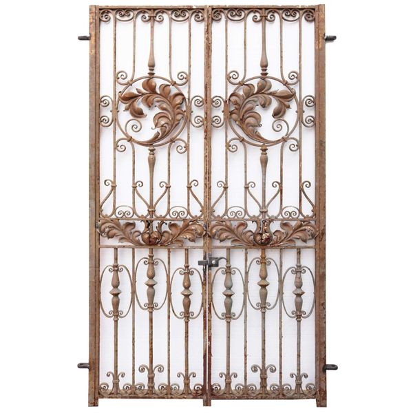 Set of Tall French Reclaimed Wrought Iron Side Gates