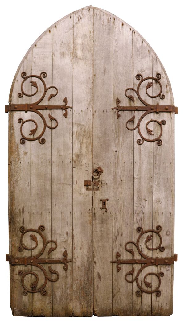 Pair of Antique Gothic Style Church Doors