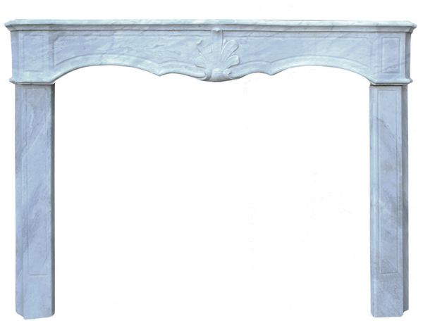 An Antique Louis XV Carrara Marble Fire Surround