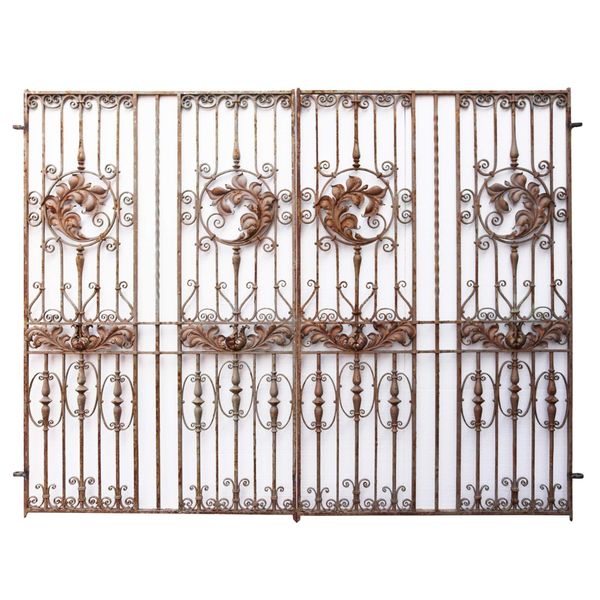 Set of French Antique Wrought Iron Driveway Gates 294cm (9’6”)