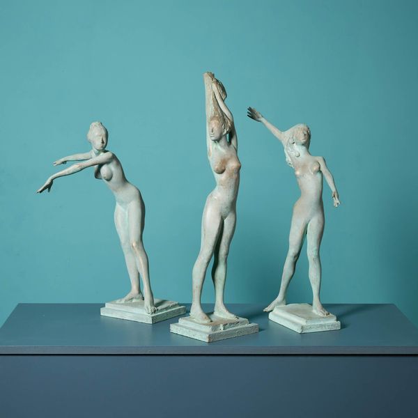 John W. Mills (1933-2023) Set of 3 Female Dancer Sculptures