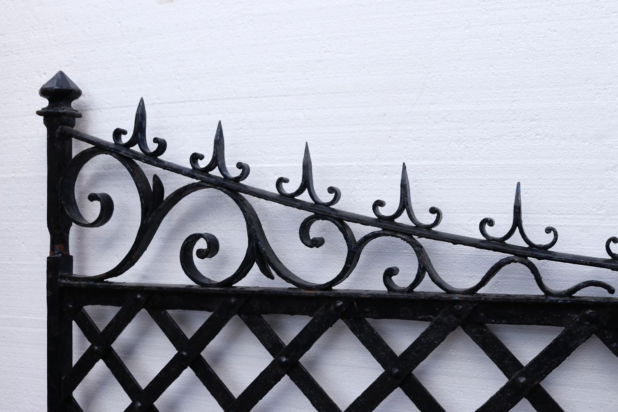 Set of Wrought Iron Driveway Gates and Posts