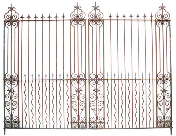 A Pair of Grand Wrought Iron Driveway Gates 12'7" (385 cm)