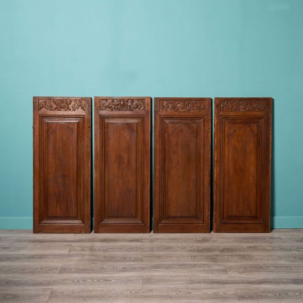 Four Antique Carved Oak Panels