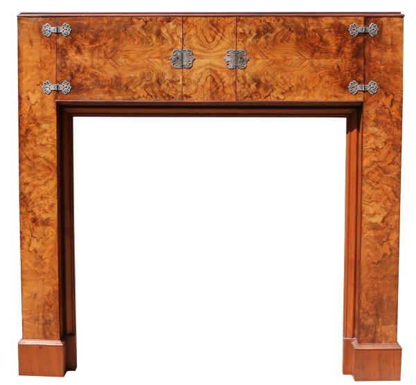 Art Deco Burr Walnut Fire Surround