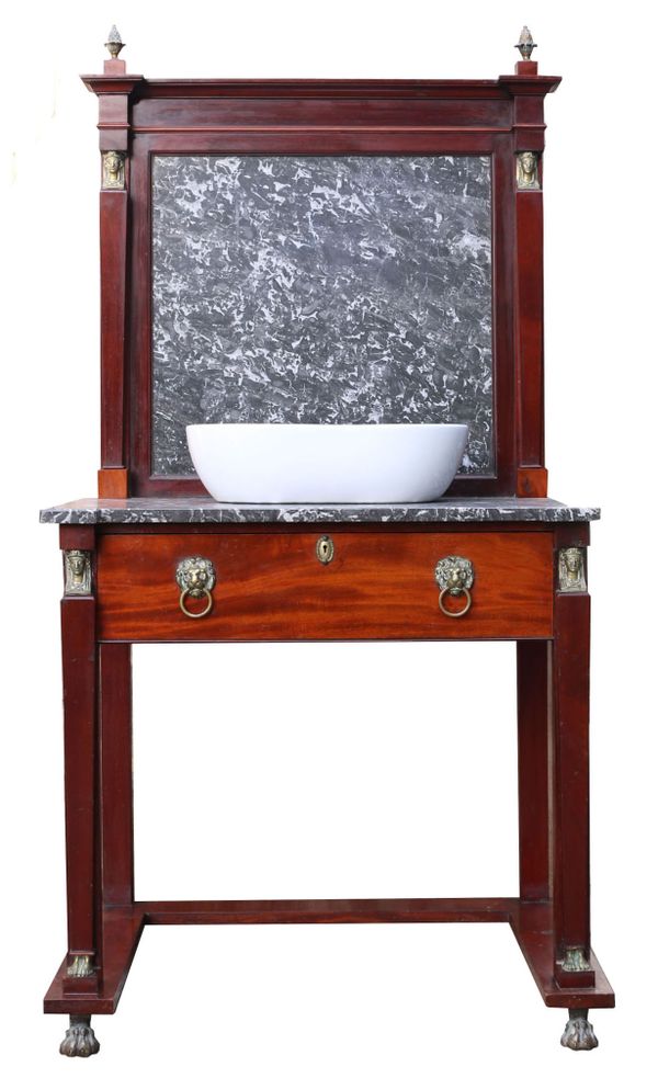 An Antique English Wash Stand with Basin