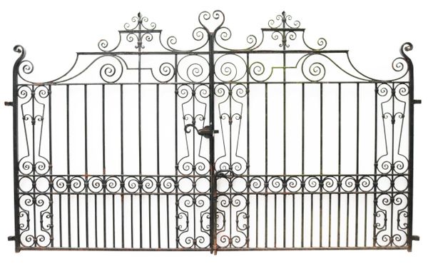 Set of Reclaimed Wrought Iron Driveway Gates 3.2m