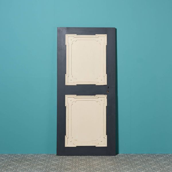 Antique Two Panel Painted Reclaimed Pine Door