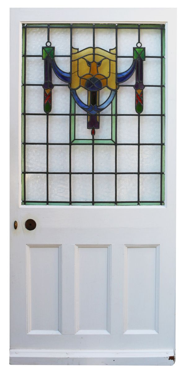 A Reclaimed Stained Glass Front Door