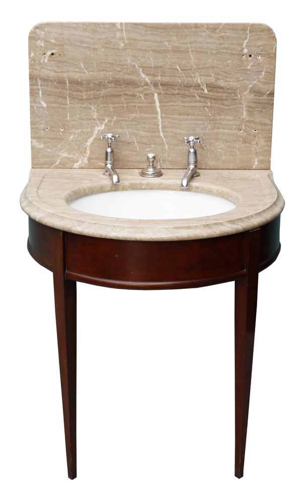 An Antique Shanks Marble Wash Basin with Mahogany Stand