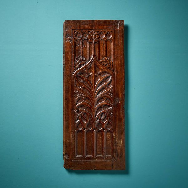 Long 16th Century Carved Oak Panel of Gothic Tracery