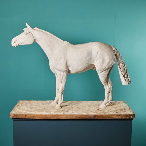 Plaster Maquette Horse Sculpture of Red Rum by Annette Yarrow