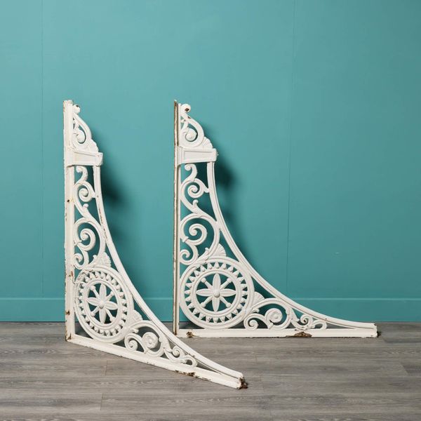 Set of Large Victorian Cast Iron Brackets