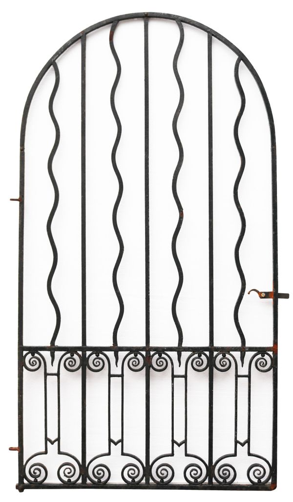 A Reclaimed Arched Wrought Iron Pedestrian Gate