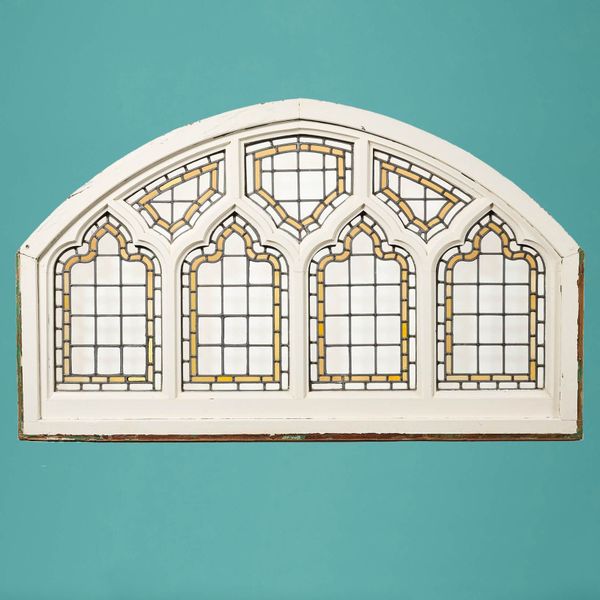 Arched Ecclesiastical Style Stained Glass Window