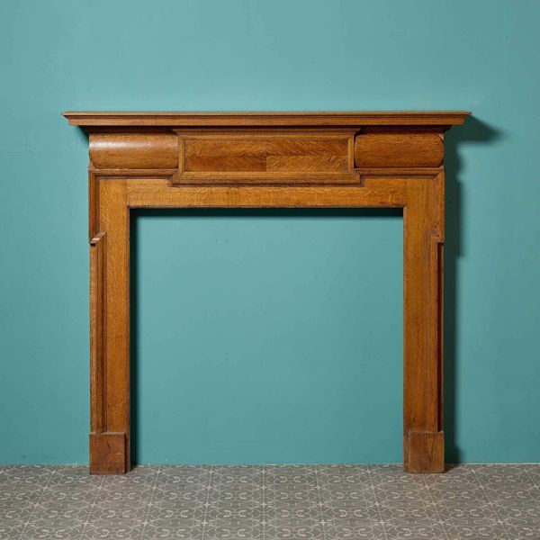 English Victorian Solid Oak Fire Surround