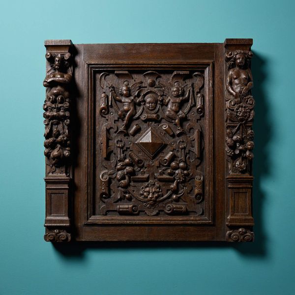 Antique Georgian Carved Oak Door Panel