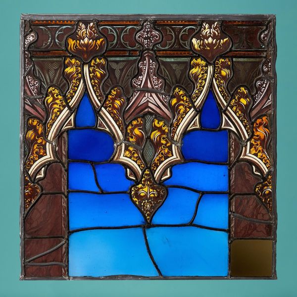 Reclaimed English Stained Glass Window Panel