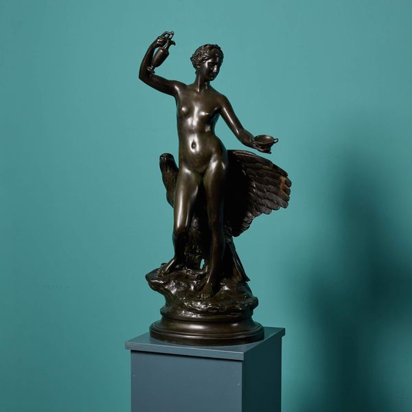 Antique Bronze Sculpture of Hebe & Jupiter's Eagle