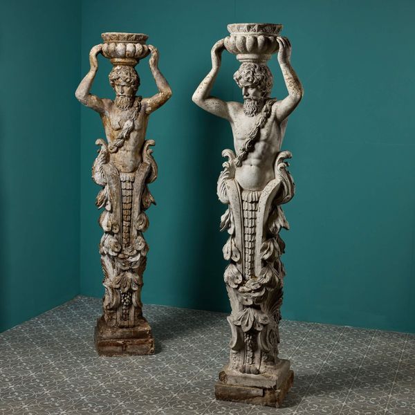 Pair of Reclaimed Atlas Garden Statues