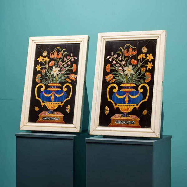 Pair of Large Antique Pietra Dura Panels, after Corbarelli