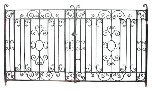 A Set of Wrought Iron Driveway Gates 2.75 m (9 ft)