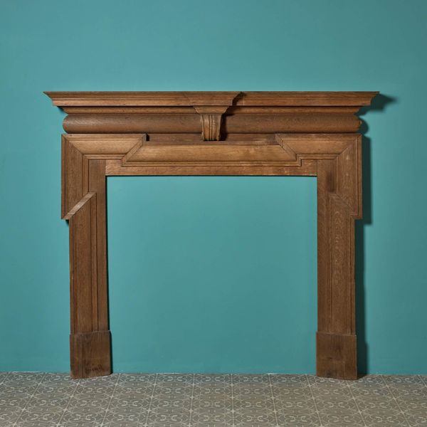 Antique Georgian Style Oak Wood Fire Surround