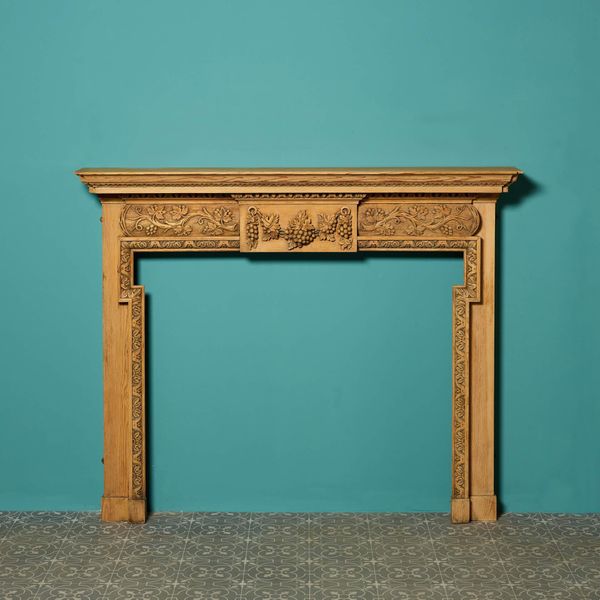 Antique Carved Pine Fireplace