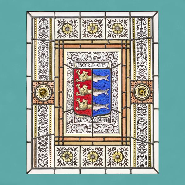 0_37092-blue Great Yarmouth Coat of Arms Stained Glass Window