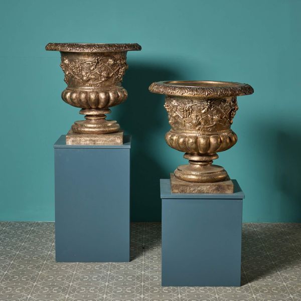 Pair of Reclaimed Victorian Style Cast Bronze Planters