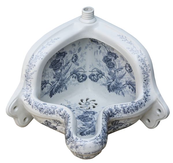 Antique Decorative Corner Urinal with Floral Pattern