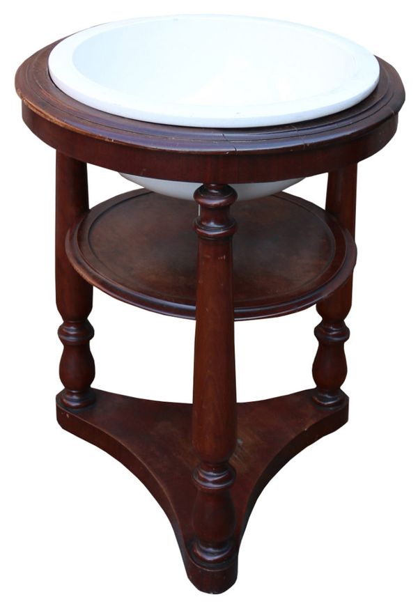 An Antique Sink or Basin with Mahogany Stand